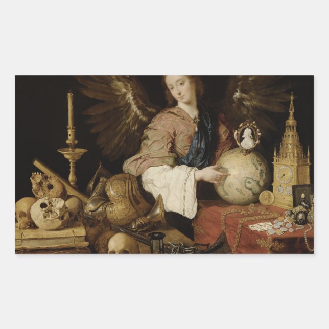 Antonio de Pereda - Allegory of Vanity Rectangular Sticker (Front)