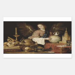 Antonio de Pereda - Allegory of Vanity Rectangular Sticker