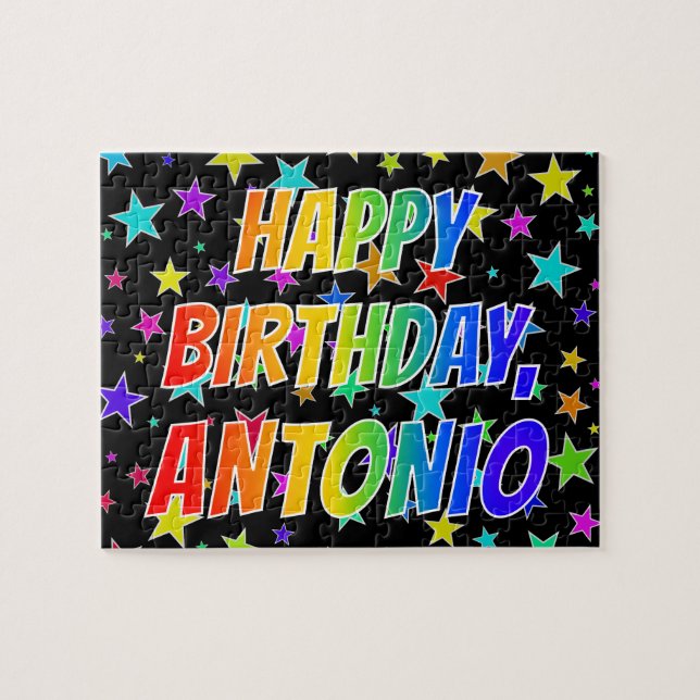 "ANTONIO" First Name, Fun "HAPPY BIRTHDAY" Jigsaw Puzzle (Horizontal)