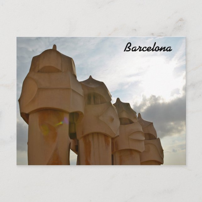 Antonio Gaudi chimney Post card, Barcelona Postcard (Front)