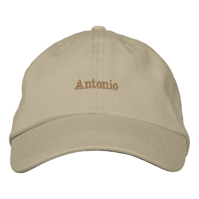 "Antonio" His Name In Embroidery, Embroidered Hat (Front)