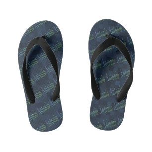 Antonio Name Logo On Blue Mosaic Kid's Thongs