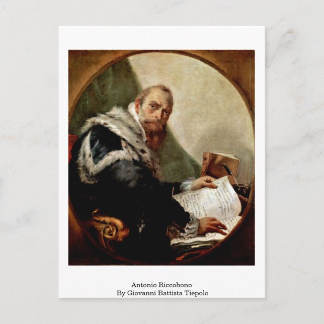 Antonio Riccobono By Giovanni Battista Tiepolo Postcard (Front)