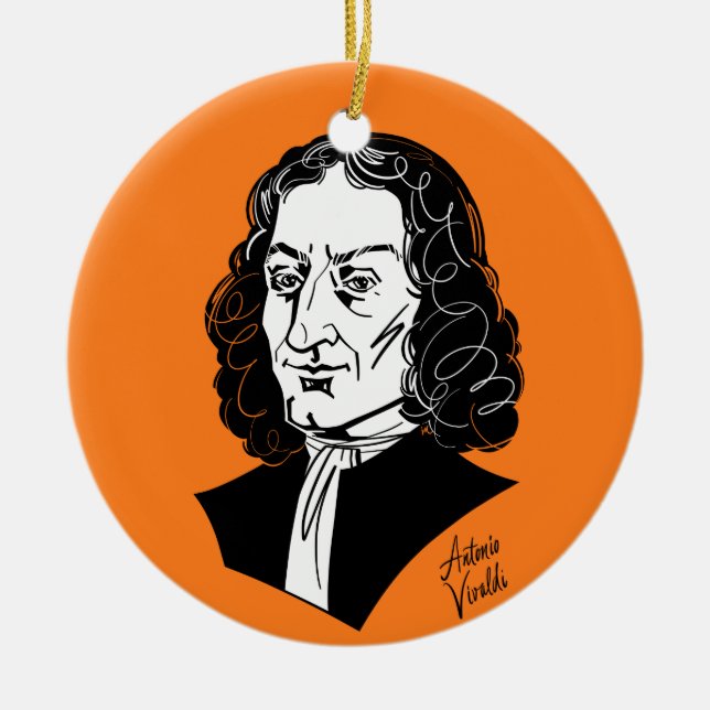 Antonio Vivaldi Ceramic Ornament (Front)