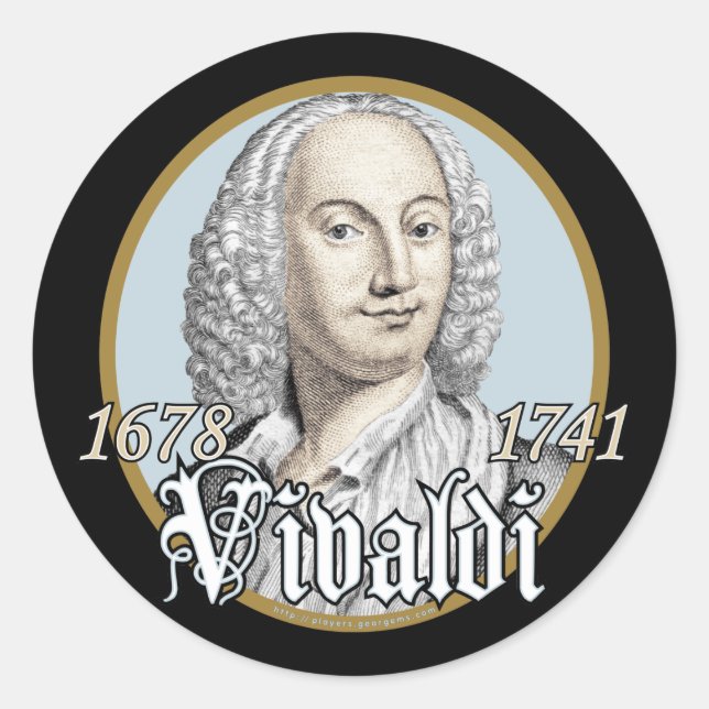 Antonio Vivaldi Classic Round Sticker (Front)