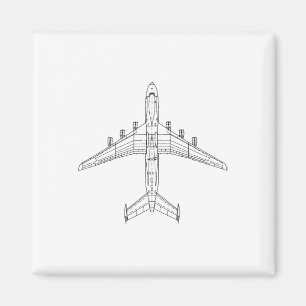 Antonov An-225 Aircraft 1980's Ukraine Cargo Plane Magnet