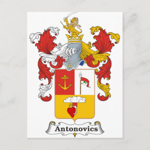 Antonovics Family Hungarian Coat of Arms Postcard