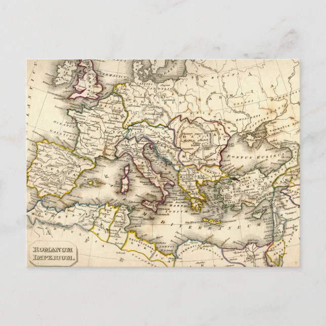 Antquie Map of Ancient Roman Postcard | Zazzle