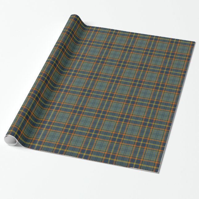 Antrim County Irish Tartan Wrapping Paper (Unrolled)