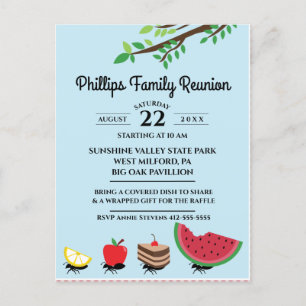 Ants Carrying Food Away Family Reunion Invitation Postcard