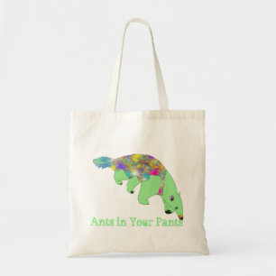 Ants in Your Pants Funny Green Anteater Animal Art Tote Bag