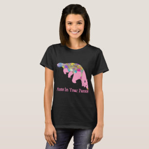 Ants in Your Pants Pale Pink Anteater Animal Art T-Shirt