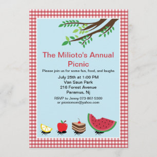 Ants March In Picnic Invitation