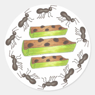 Ants on a Log Celery Peanut Butter Raisins Picnic Classic Round Sticker