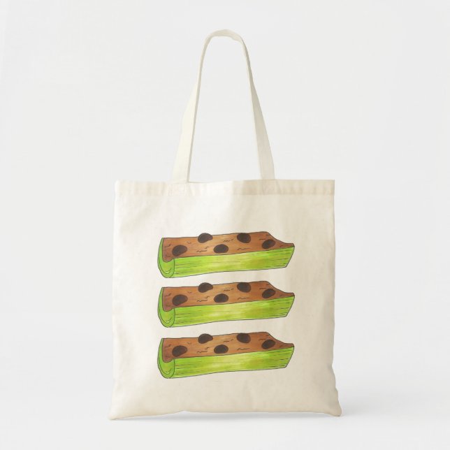 Ants on a Log Peanut Butter and Celery Sticks Tote Bag (Front)