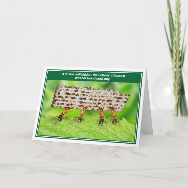 Ants Too Well Hidden Afikomen Funny Passover Card (Front)