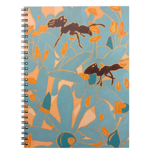 Ants with Blue flowers Autralian Flora Notebook (Front)