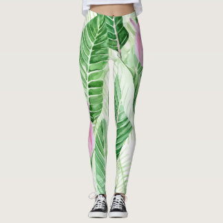 Anturio Rosa Planta Tropical Leggings