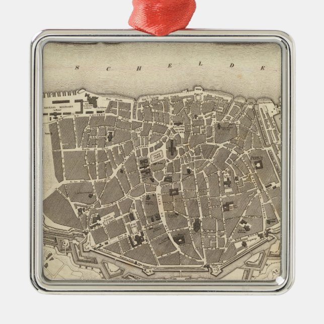 Antwerp, Belgium Metal Tree Decoration (Front)