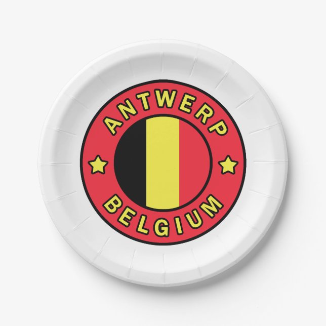 Antwerp Belgium Paper Plate (Front)
