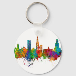 Antwerp Belgium Skyline Key Ring
