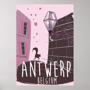 Antwerp, Belgium Travel poster