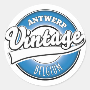 Antwerp belgium vintage logo classic round sticker