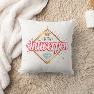 Antwerp Flanders Belgium Retro Vintage Souvenir Cushion