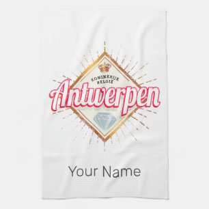 Antwerp Flanders Belgium Retro Vintage Souvenir Tea Towel