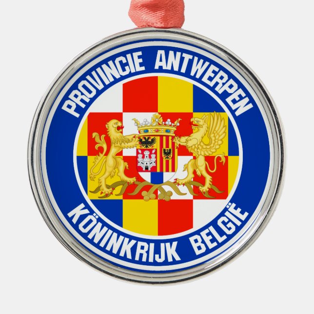 Antwerp Round Emblem Metal Ornament (Front)