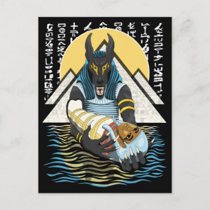 Anubis Ancient Egyptian God Illustration Postcard