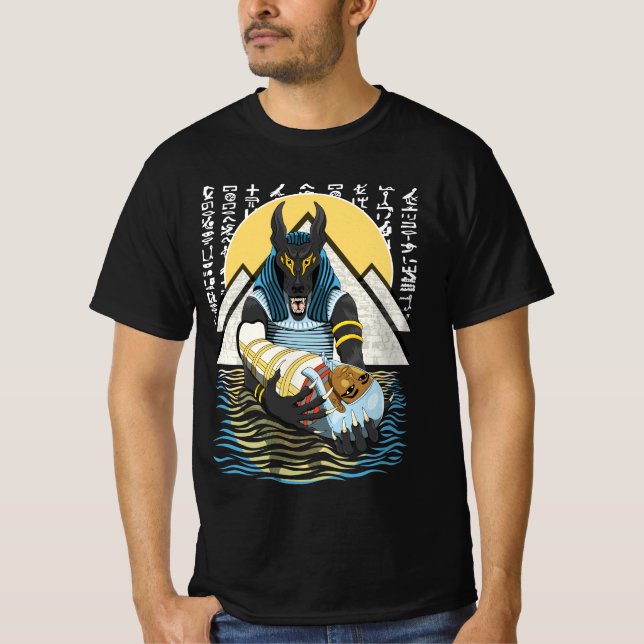 Anubis Ancient Egyptian God Illustration T-Shirt (Front)