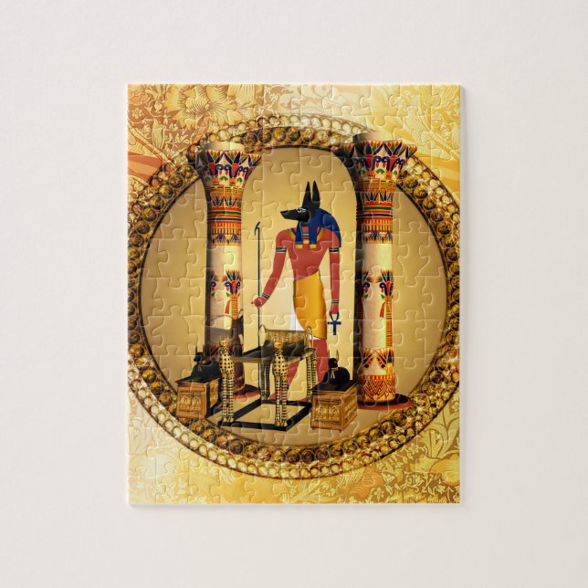 Anubis, ancient Egyptian god of the dead rituals Jigsaw Puzzle (Vertical)