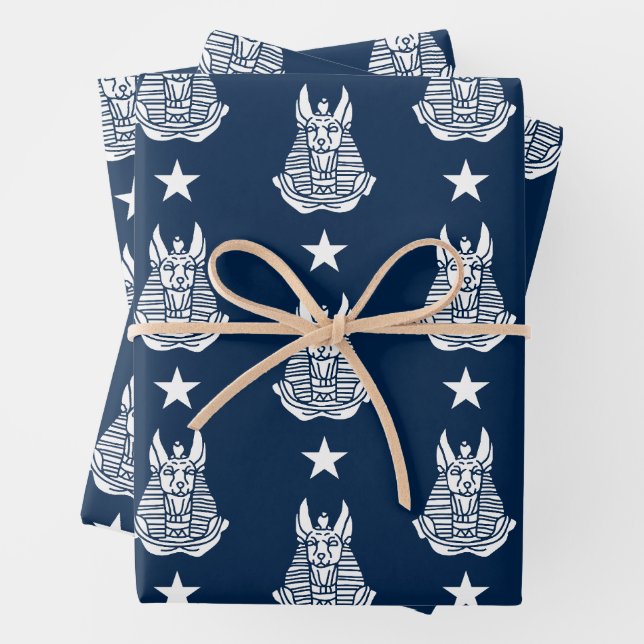 Anubis Ancient Egyptian Wrapping Paper Sheets (In situ)