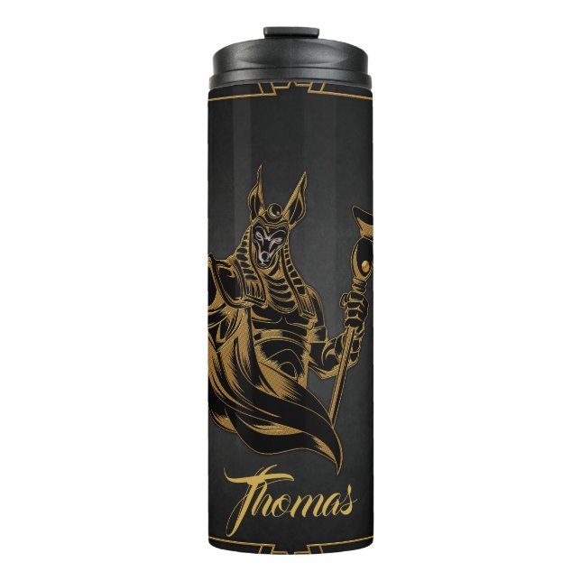 Anubis ancient of Egypt.  Thermal Tumbler (Front)