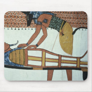 Anubis and a Mummy, from the Tomb of Sennedjem Mouse Pad