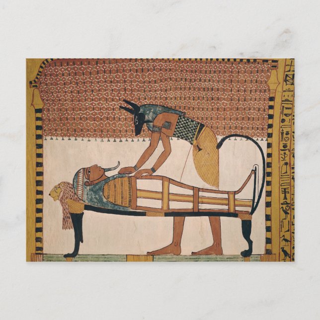 Anubis attends Sennedjem's Mummy Postcard (Front)