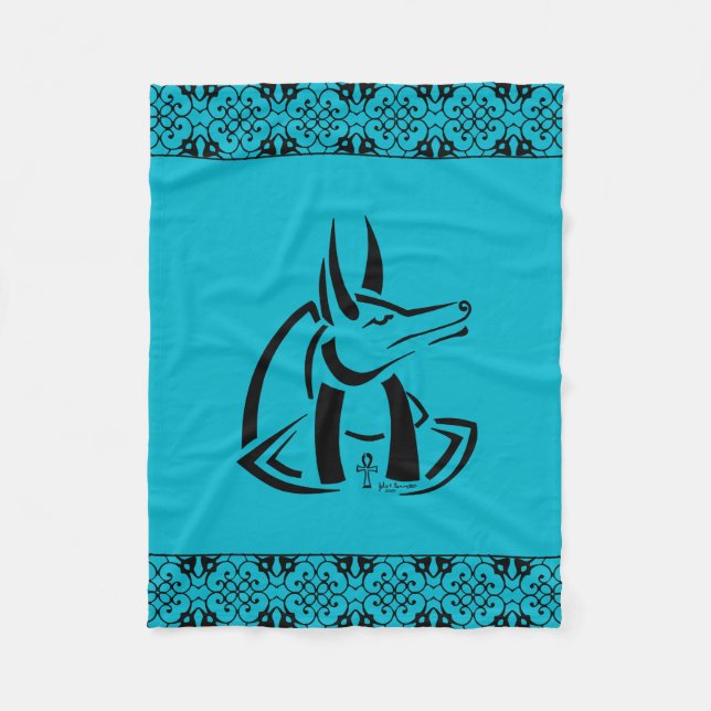 Anubis (Black) Fleece Blanket (Front)
