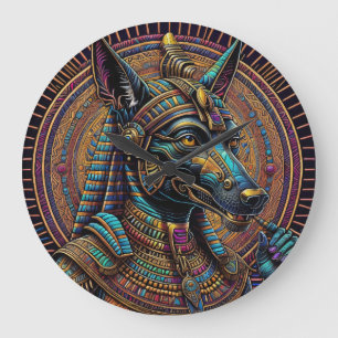 Anubis Egyptian Art Large Clock