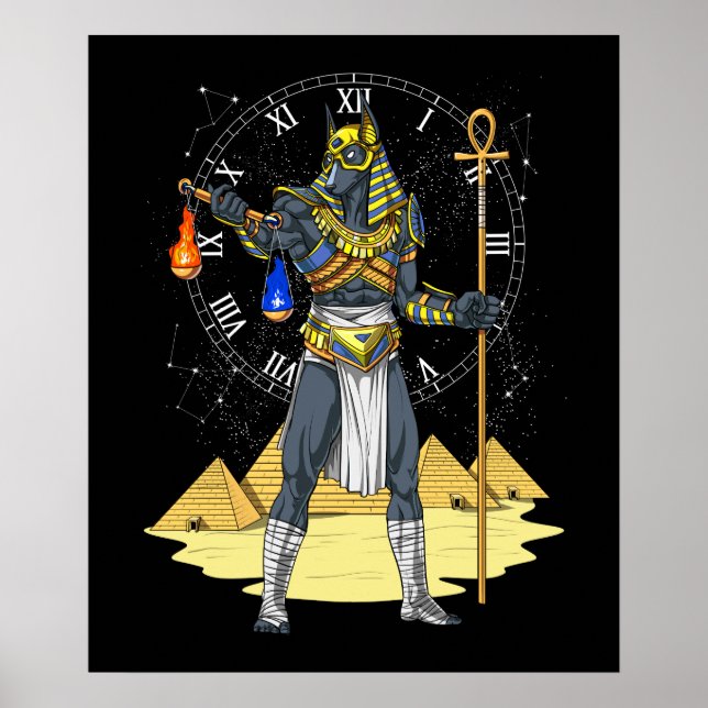 Anubis Egyptian God Ancient Ankh Mythology Poster (Front)
