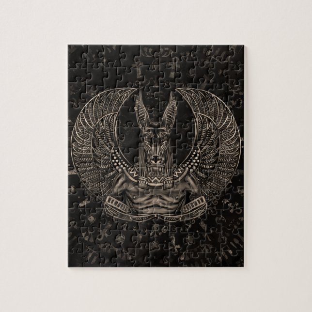 Anubis - Egyptian God Sepia Jigsaw Puzzle (Vertical)