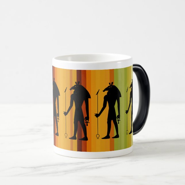 Anubis Egyptian God Silhouette Magic Mug (Front Right)