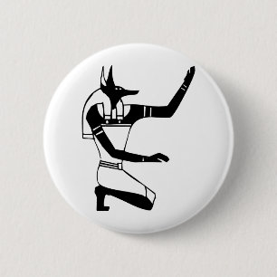 Anubis, Egyptian hieroglyph 6 Cm Round Badge
