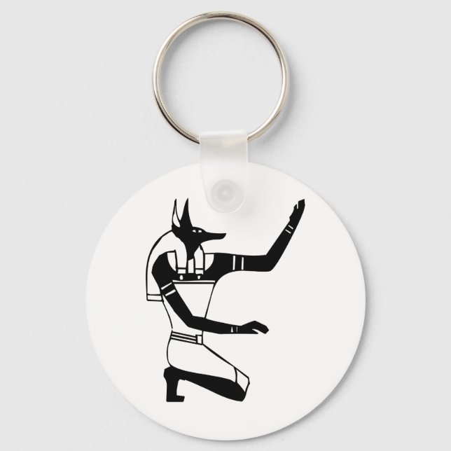 Anubis, Egyptian hieroglyph Key Ring (Front)