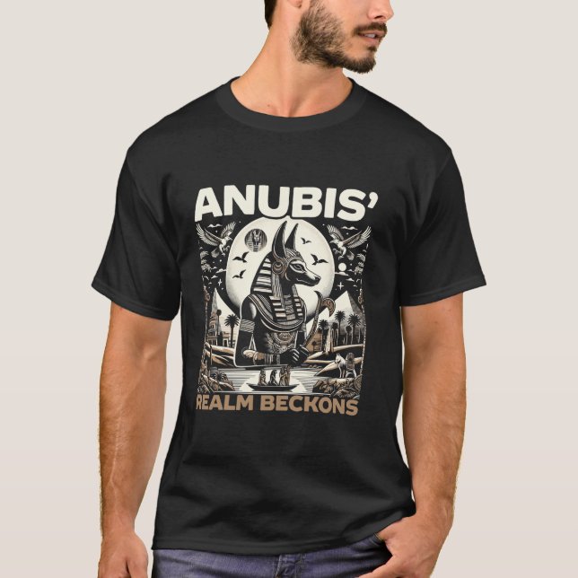 Anubis Egyptian Mythology Diety Pyramid Ancient Eg T-Shirt (Front)