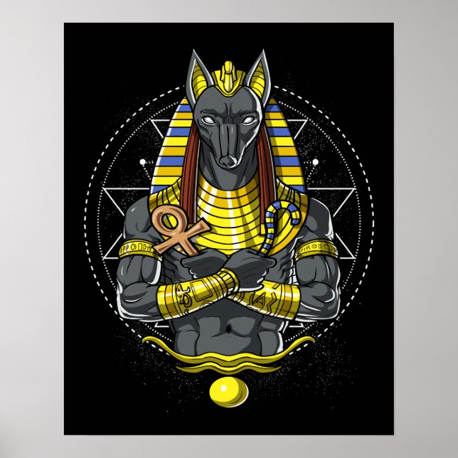 Anubis Egyptian Wolf God Egypt Ankh Mythology Poster (Front)
