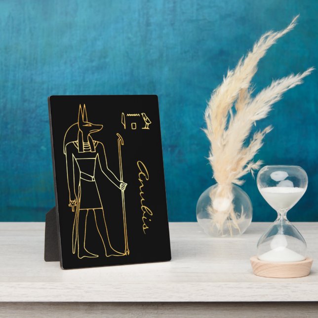 Anubis Gold & Black Egyptian Pagan Altar Spirit Plaque (Side)