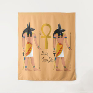 Anubis guardian of death tapestry