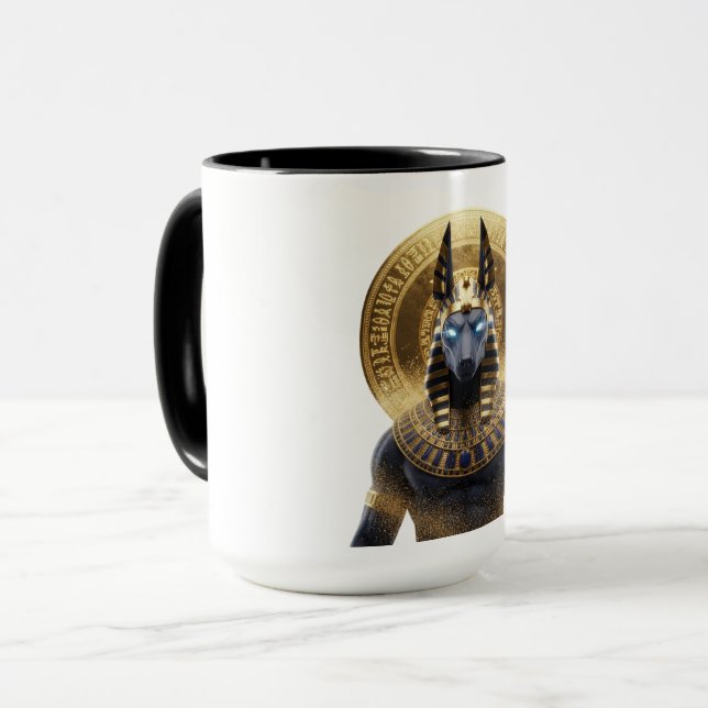 Anubis – Guardian of the Afterlife | Egyptian Myth Mug (Front Left)