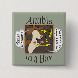 Anubis In A Box (Closed Eyes) 15 Cm Square Badge